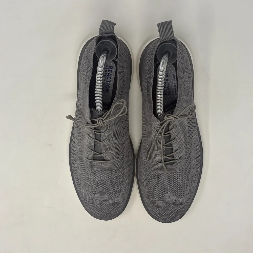 Kenneth Cole Brent Flex Wingtip Oxford‎ Shoes Mens 9.5 Gray Knit Flex System RF